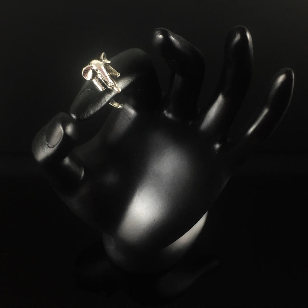 Unique Elephant Ring Antique Silver - Picture 3 of 8